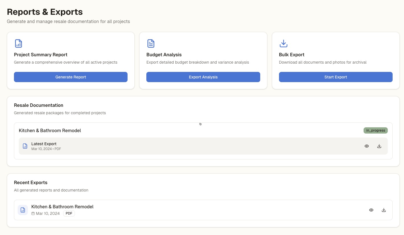 RenoCanvas PDF export showing professional design book